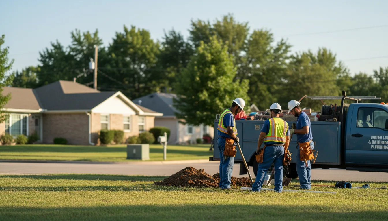 Residential water line and bathroom plumbing service in Mabank, TX